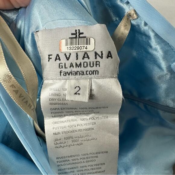 FAVIANA Blue Ruffle Skirt Gown in Size 2 - Picture 3 of 9